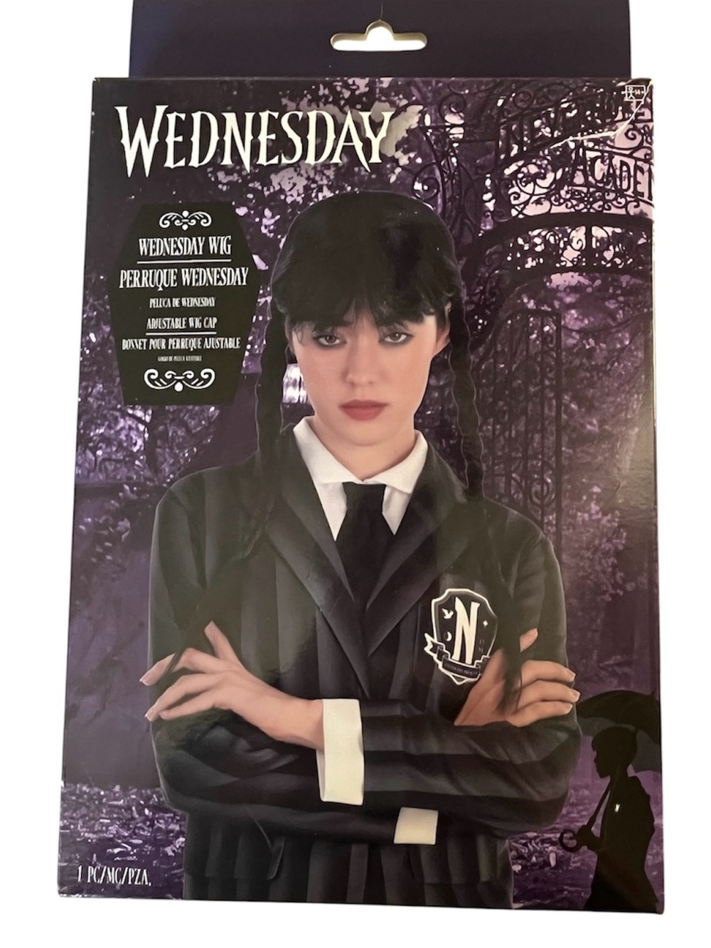 NEW Wednesday Adult Addams Nevermore Black Braided Halloween Wig
